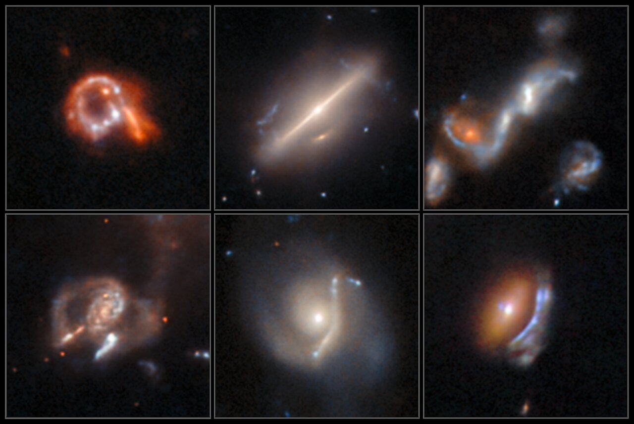 Six astrophysical anomalies discovered in the Hubble archive — Credit: ESA/Hubble & NASA, D. O'Ryan, P. Gomez, M. Zamani